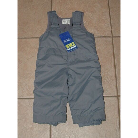 The Children's Place Other - NEW Boys Sz 12-18 Months Gray Insulated Adjustable Straps Winter Overalls TCP